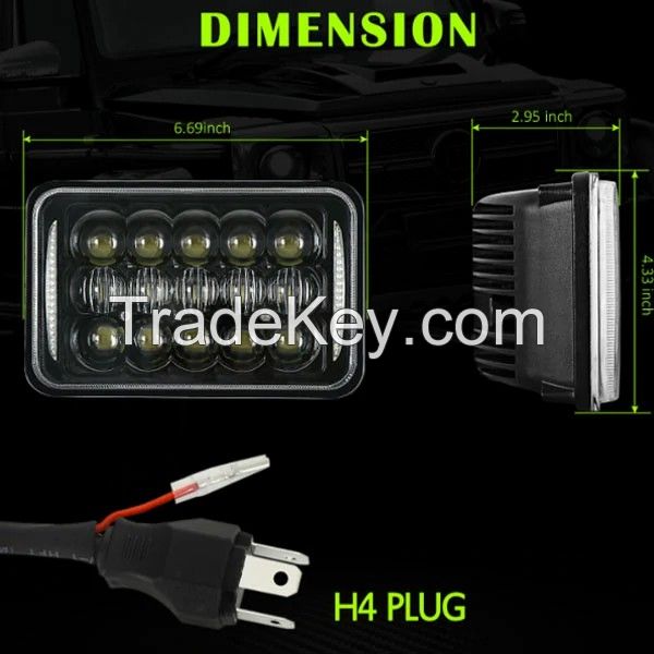 4X6INCH 45W LED HEAD LIGHT HI/LO BEAM FOR 4X4 VEHICLES