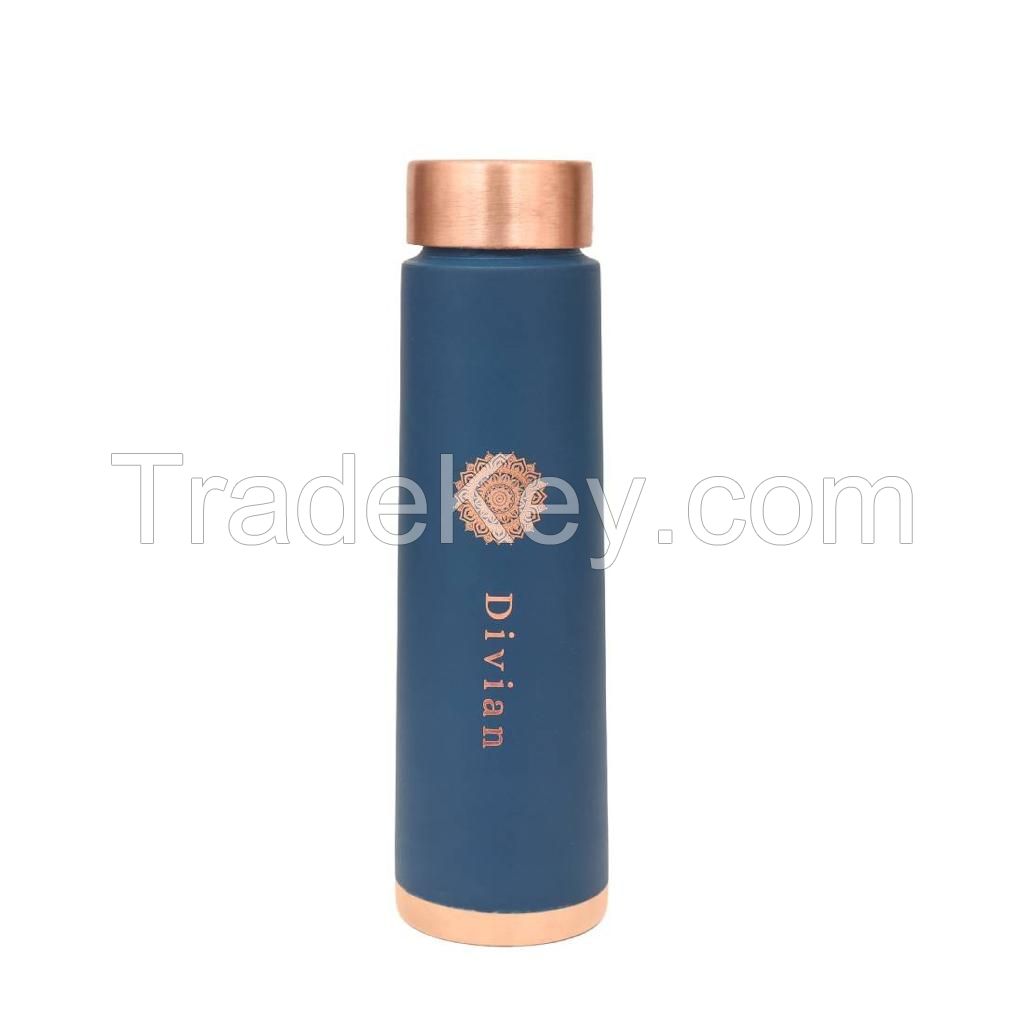 Ayurvedic Copper Water Bottle For Sports Gym Best Quality Pure Copper Bottle India Handmade Water Bottle