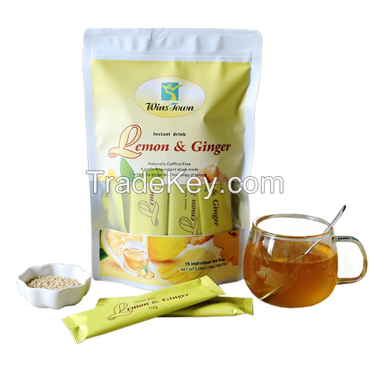 Lemon ginger Tea vitamin C honey skin whitening Detox instant Dehumidification freckle weight loss stay up Tea