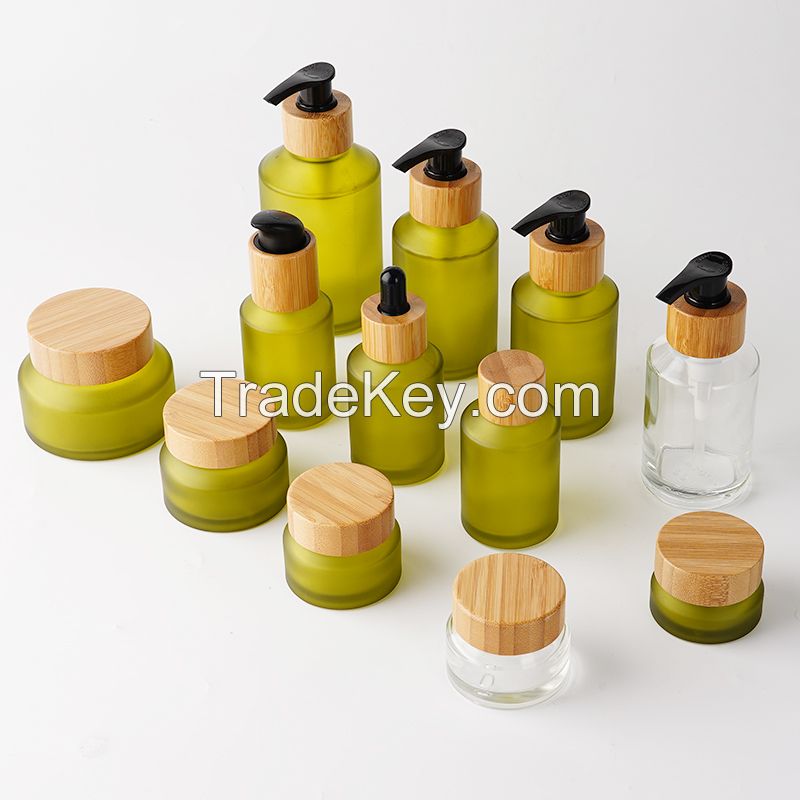 skincare glass cosmetic bottle cream jar serum bottle essential oil glass dropper bottle