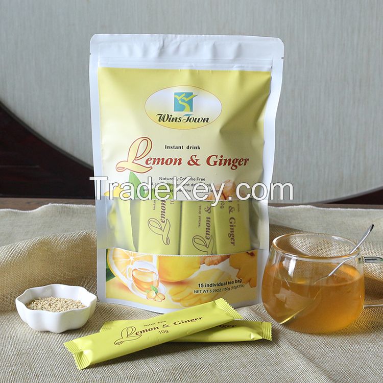 Lemon Ginger Tea high quality ginger tea powder instant lemon honeyed ginger tea granules organic herbal tea