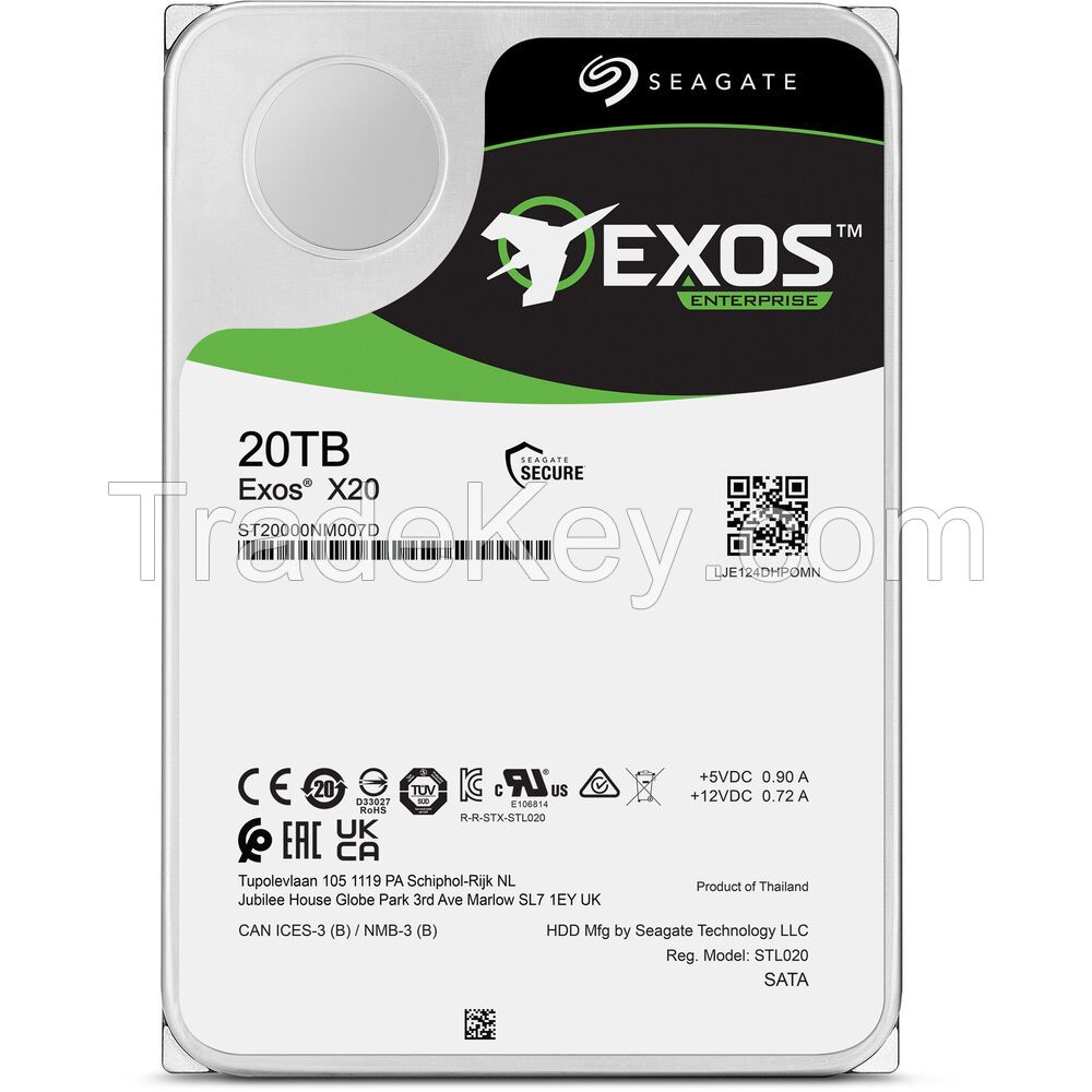 Seagate 20TB Exos X20 7200 rpm SATA III 6 Gb/s 3.5" Internal HDD