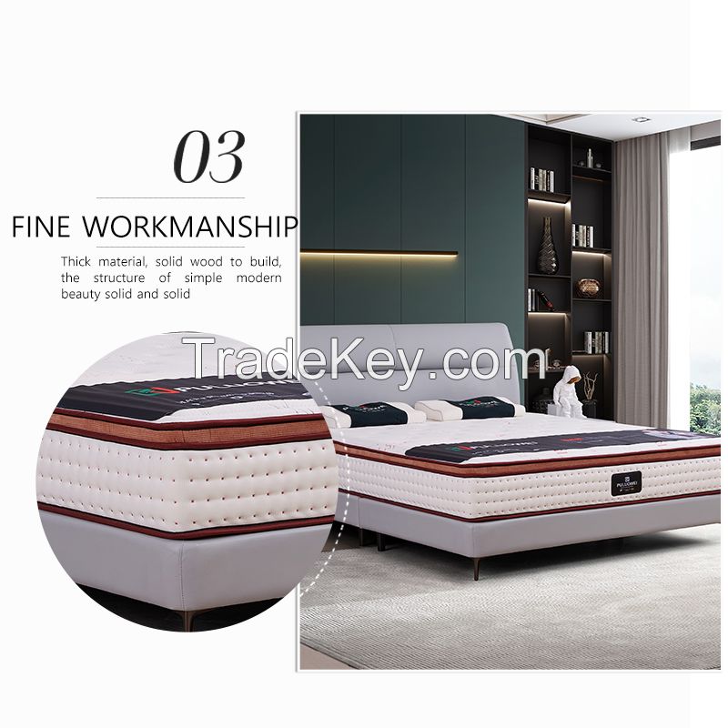 All solid wood bed frame (bed support does not need to row skeleton) + silicone leather