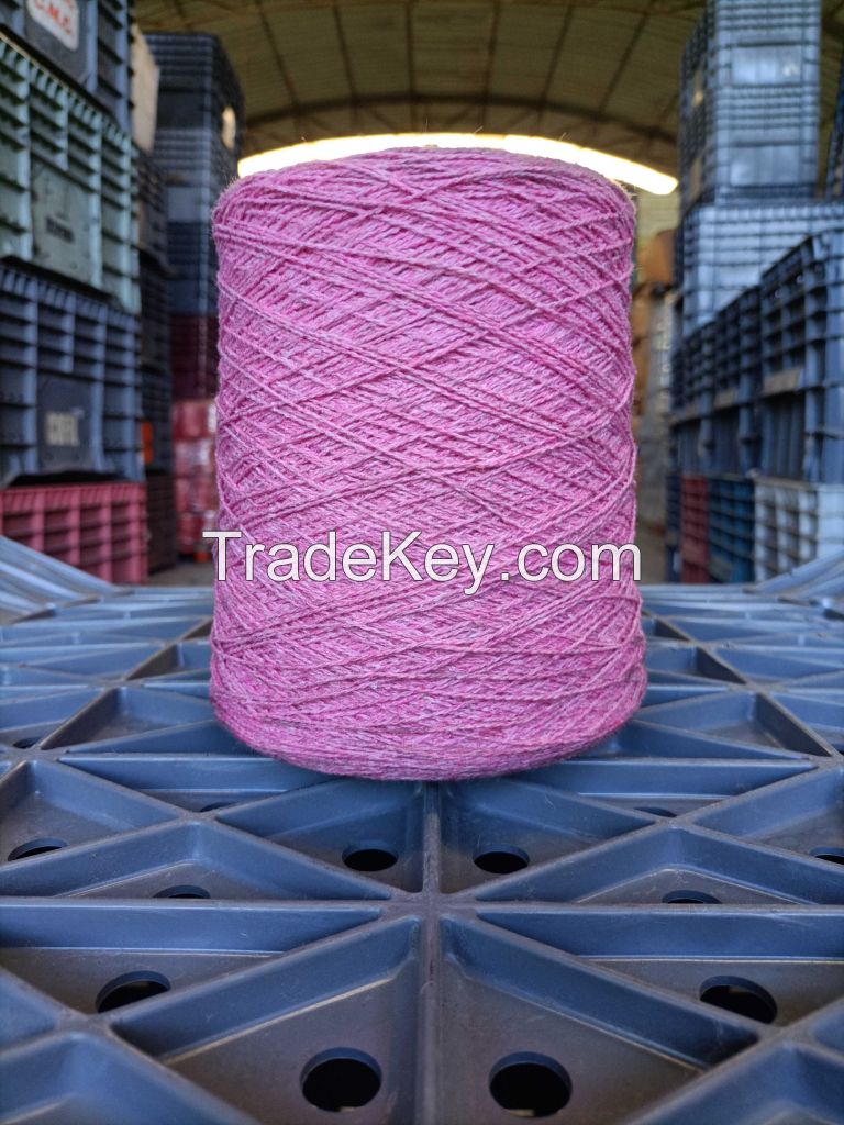 30% Wool - 20% Polyester - 50% Acrylic Weaving Yarn | Yarn Count: 2/10 Nm