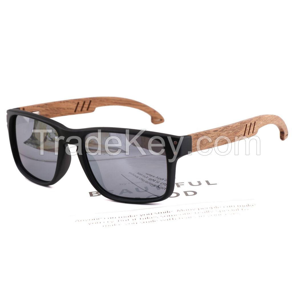 Wholesale UV400 Polarized Sustainable Sunglasses Custom Logo Handmade Natural Wooden Bamboo Sunglasses