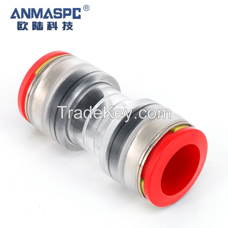 Push Fit Plastic Clear Body Microduct Straight Connector 5mm for Direc
