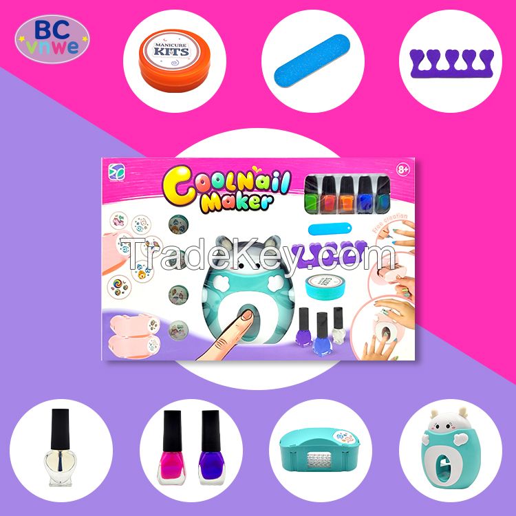 Wholesale Kids Birthday Gift Pretend Play Preschool DIY Cosmetics Game Girls Nail Salon Toys Kids Toy Nail Polish Toy