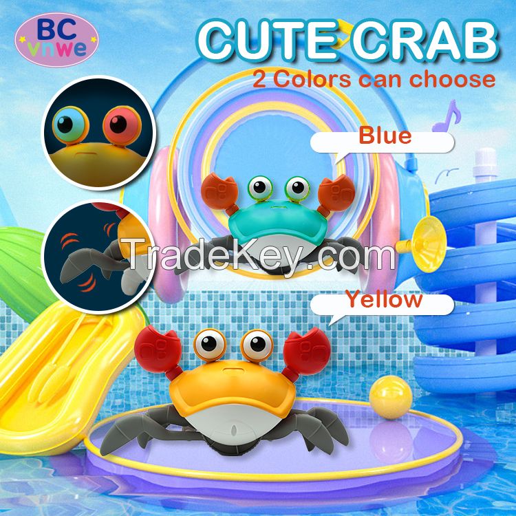 Hotselling Crawling Crab Baby Bath Toys Runaway Automatically Avoid Hand Electric walking Baby toys