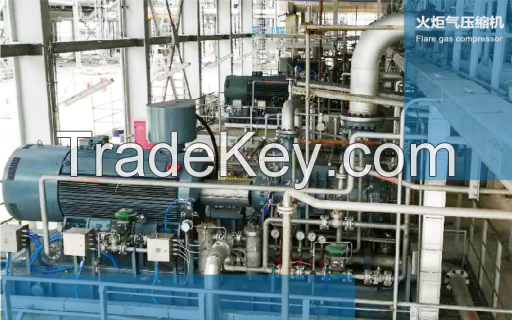 Flare gas compressor rich gas compressor desorption gas compressor