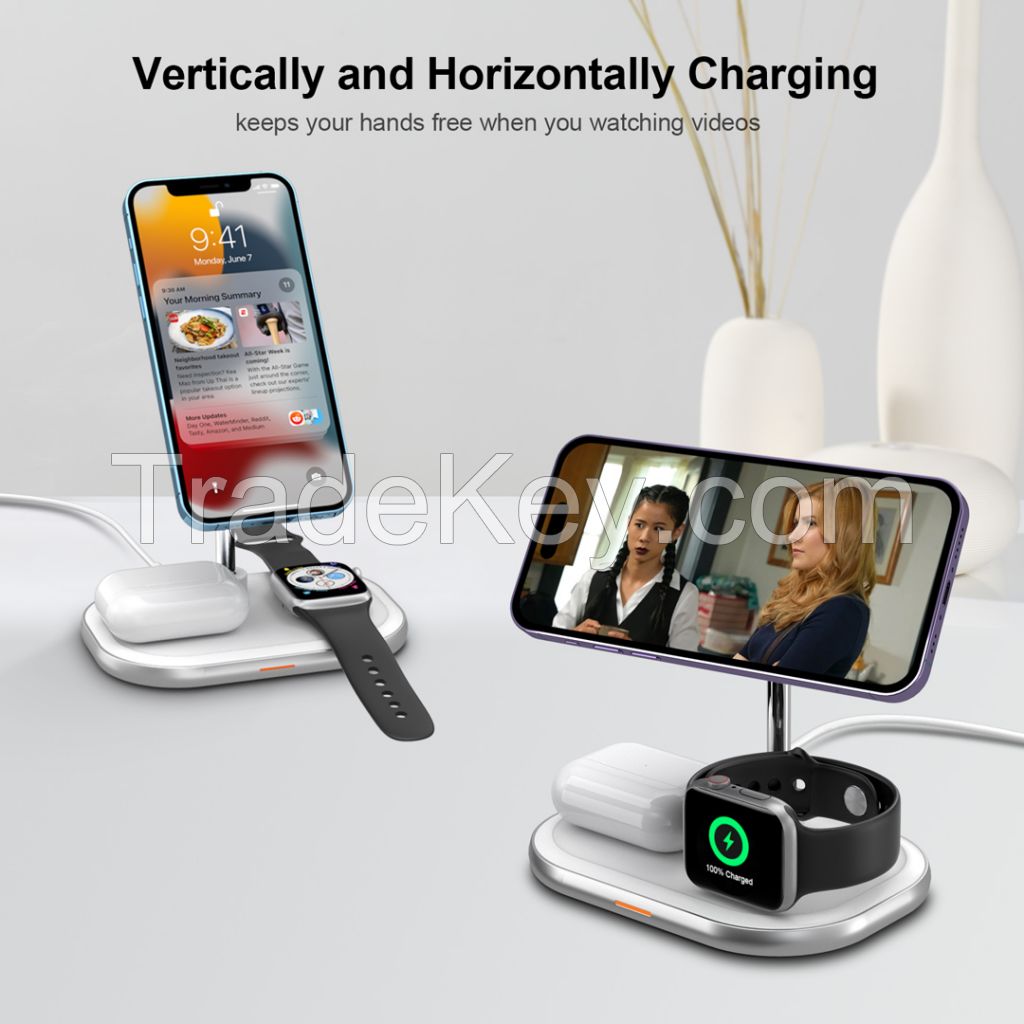Magnetic 3 in 1 wireless charging stand