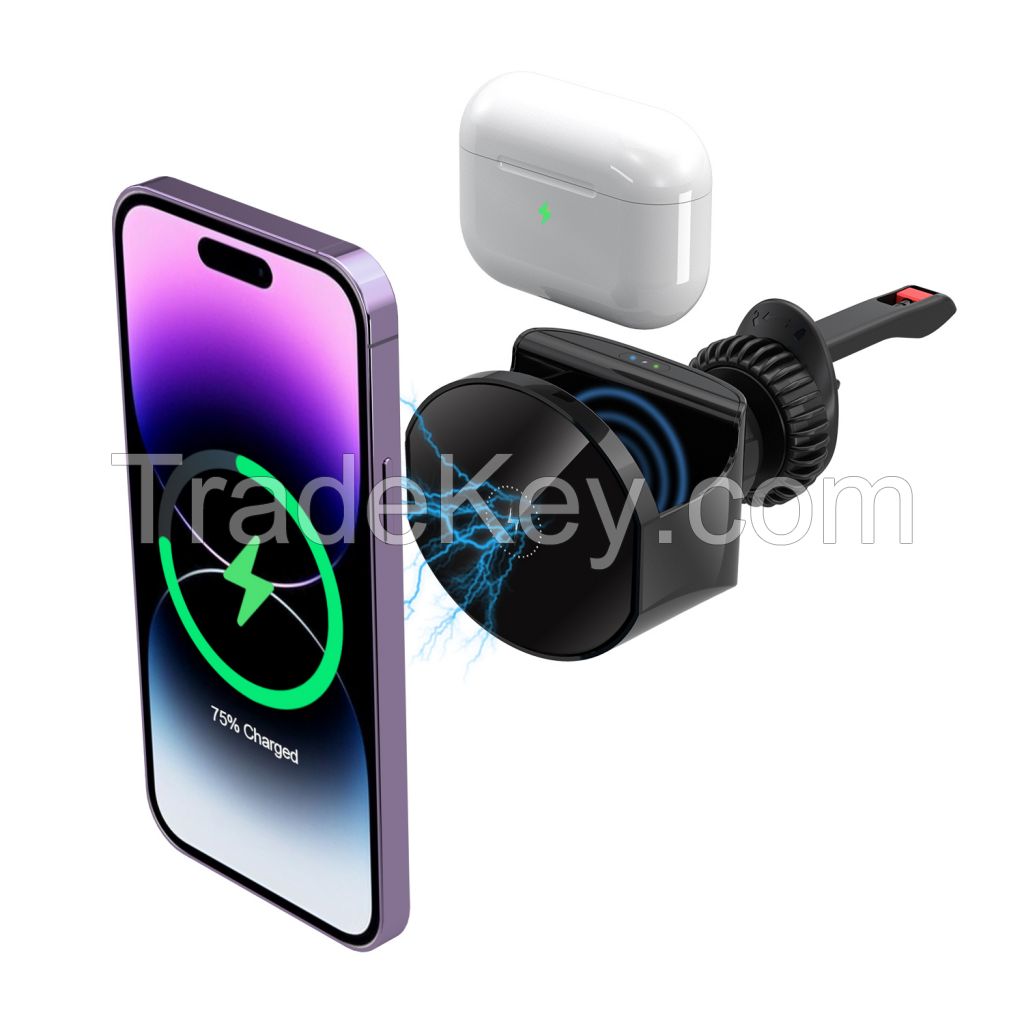 New 2 in 1 magnetic car wireless charger