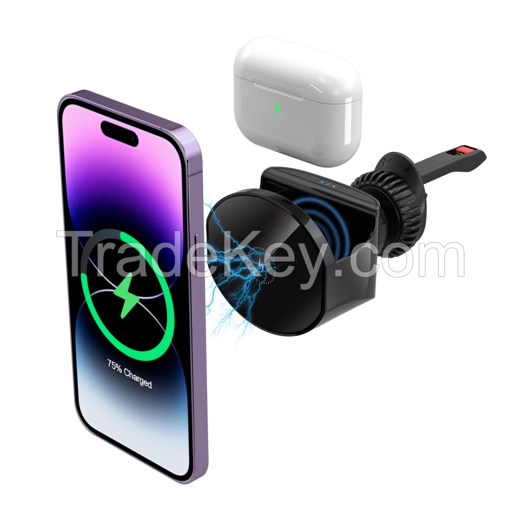 New 2 In 1 Magnetic Car Wireless Charger