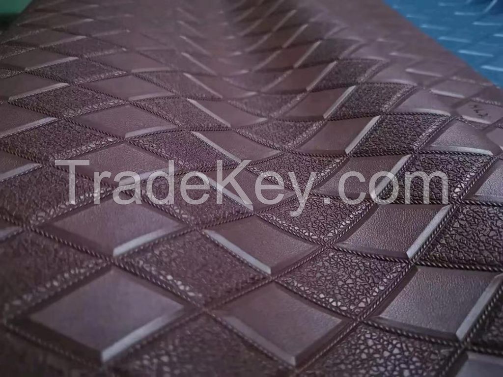 Classic, stylish and elegant  Diamond/small checkered pattern PVC leather