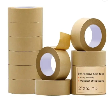 Nature rubber glue Banding Branded Custom Packaging Manufacturer self Adhesive Kraft Paper Tape