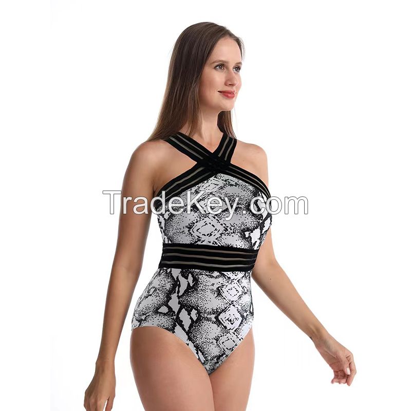 Kaichuang sports panel contrast neck One-piece swimsuit is comfortable to wear, thin and soft