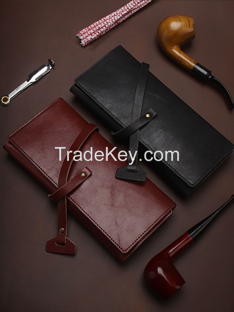 MU New handcrafted cowhide portable pipe storage pack moisturizing tob