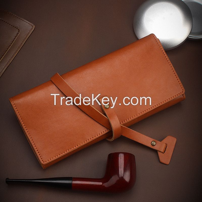 MU New handcrafted cowhide portable pipe storage pack moisturizing tob