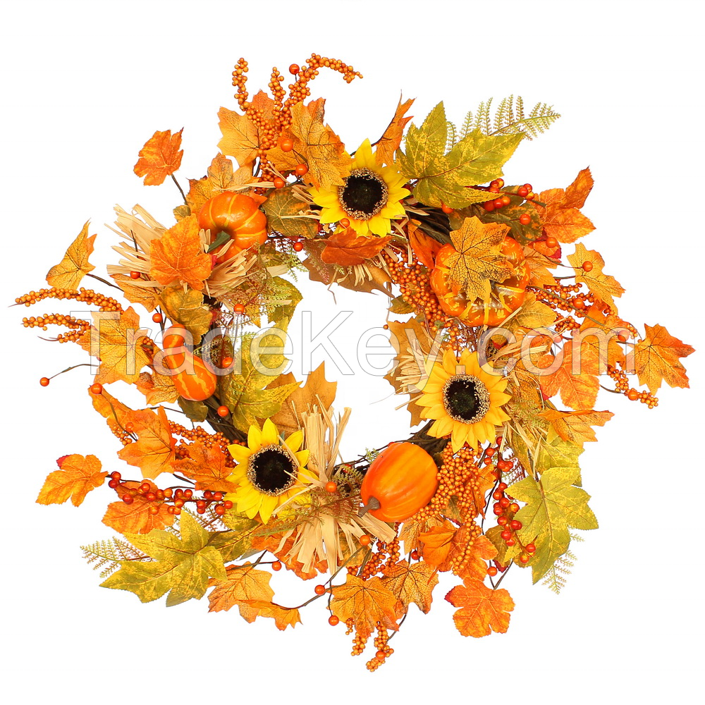 Wholesale Artificial flower Fall wreath