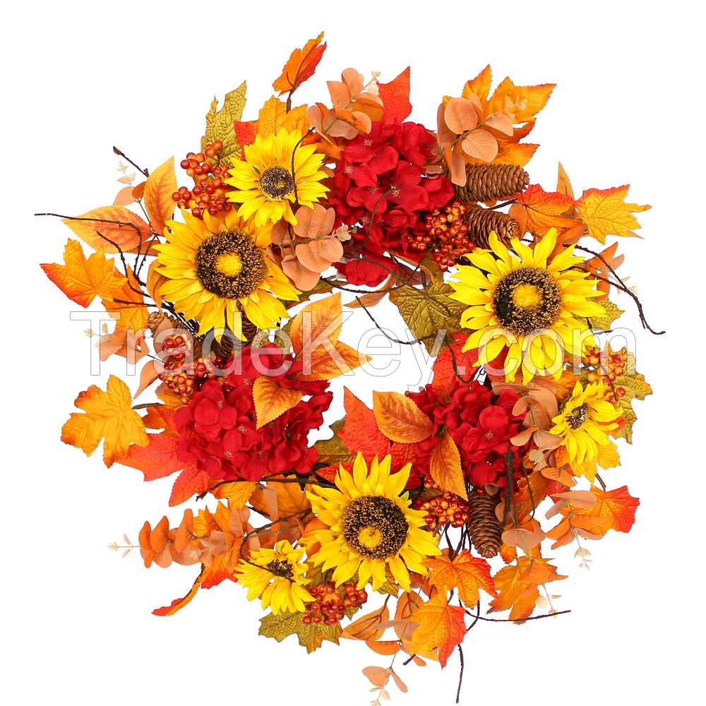 Wholesale Artificial flower Fall wreath