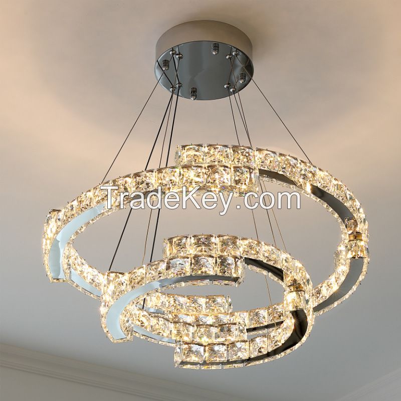 Led Crystal Chandelier Lamp Pendant Light Indoor Hanging Lighting