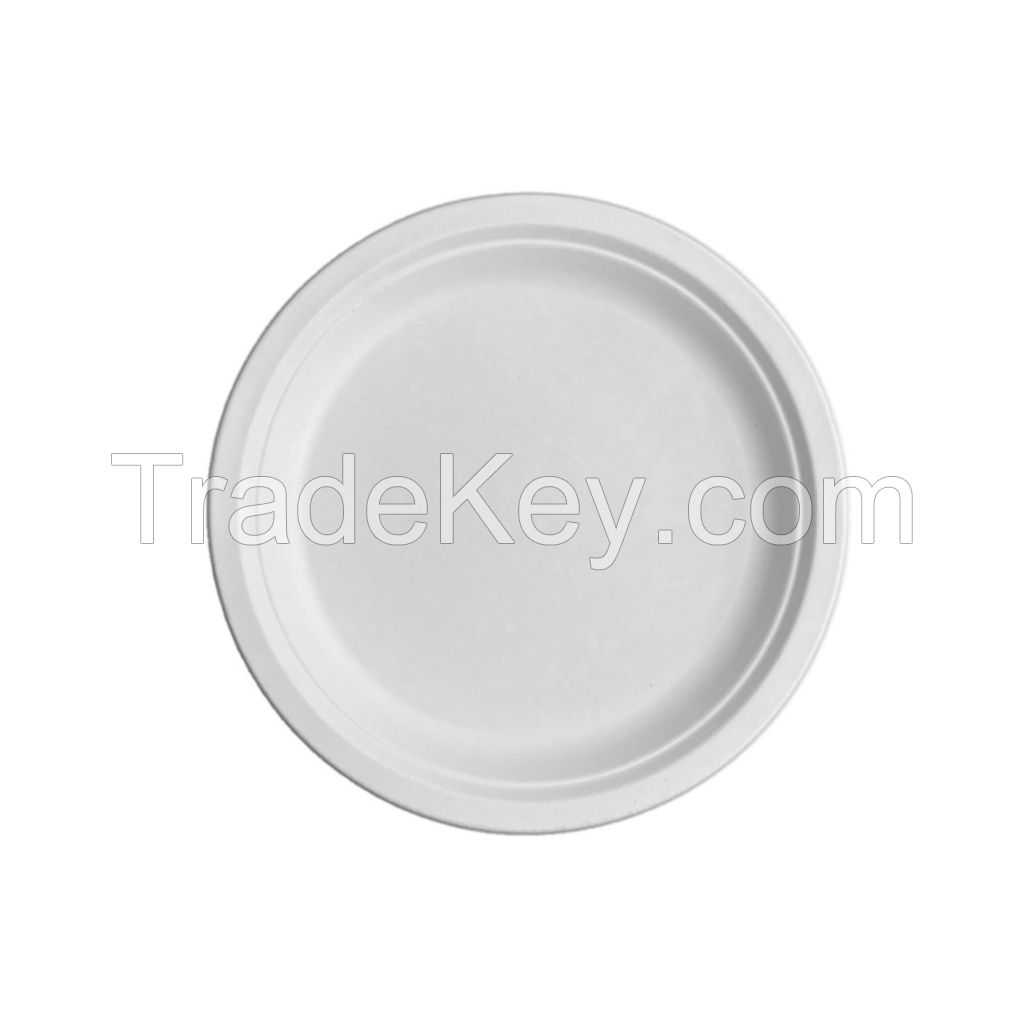 6-Inch Bagasse Eco-Compostable Biodegradable White/Natural Color Discs (1000 Pcs/Box)