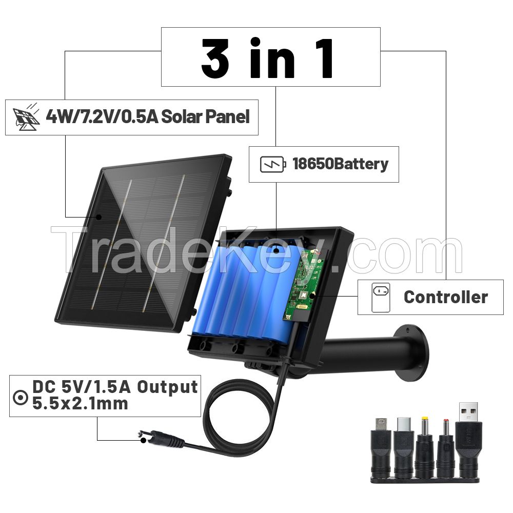 D4 Solar Charger 5V/6V Solar Panel 4W Monocrystalline silicon Solar Power Bank With USB/Type C DC Output
