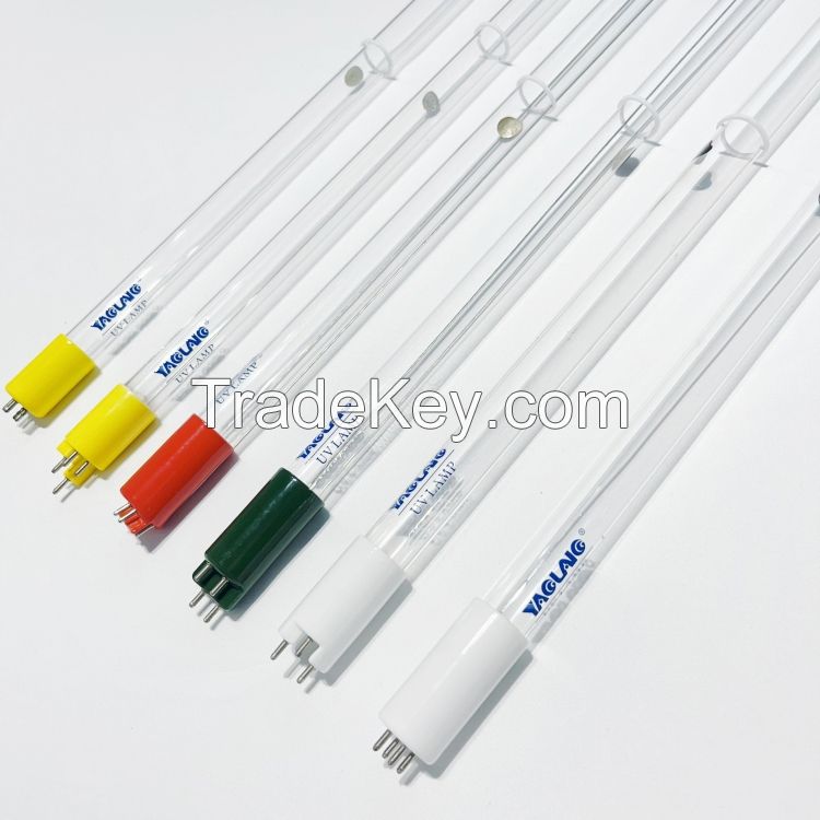 T5 T6 4 pin ozone light GPHVA357T5VH 42w amalgam uv lamp 185nm 1.2A quartz tube