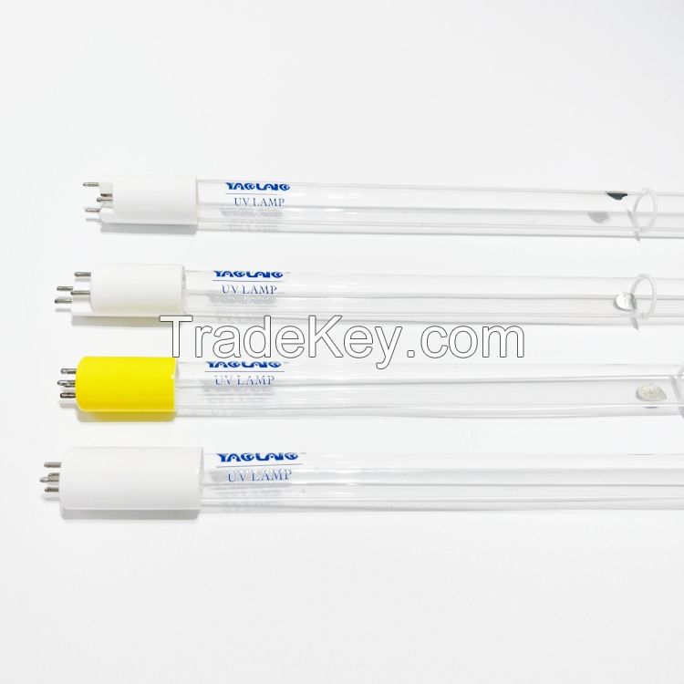 T5 T6 4 pin ozone light GPHVA357T5VH 42w amalgam uv lamp 185nm 1.2A quartz tube