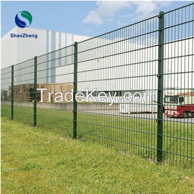 Wire Mesh Fence Panel 2D twin bars Double Wires Germany Galv. with Coating