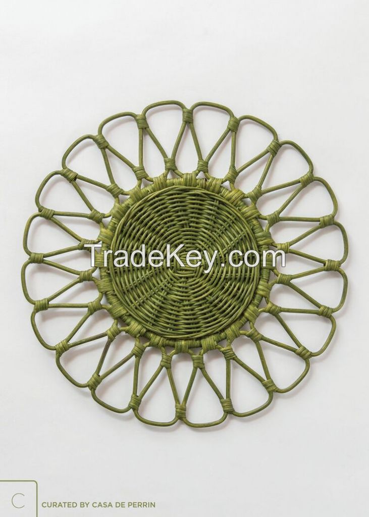Rattan placemats Set Handwoven Handmade rattan placemats for dining table decor Wall Hanging