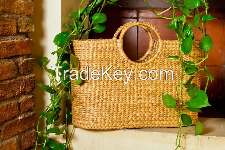 Wholesales Water Hyacinth Handbag Vintage Style for Girls and Ladies Handmade Woman Bags for Summer Holiday ODM/OEM FBA Amazon