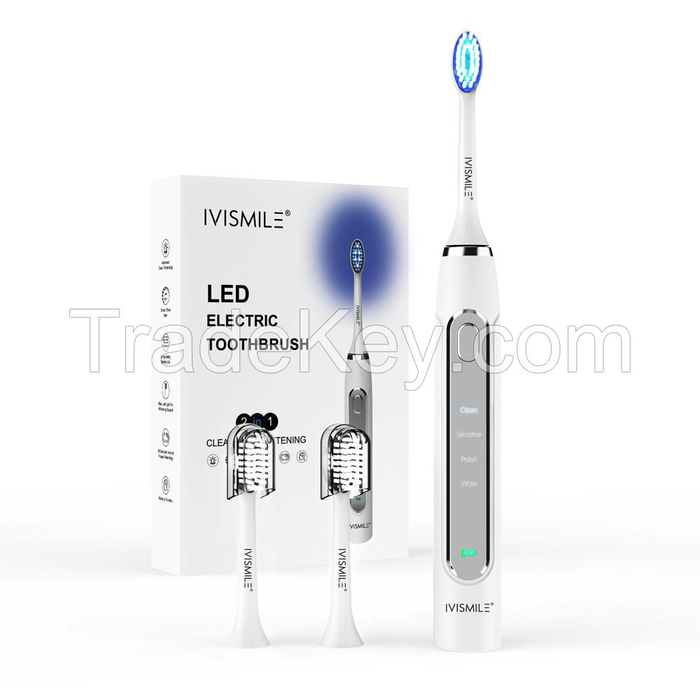 2023 Ivismile Best Daily Use Selling Oem Ipx7 Waterproof Teeth Whitening Smart Led Electric Toothbrush