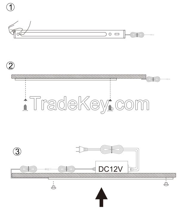 Ultrathin aluminum infrared sensor switch LED Cabient Light