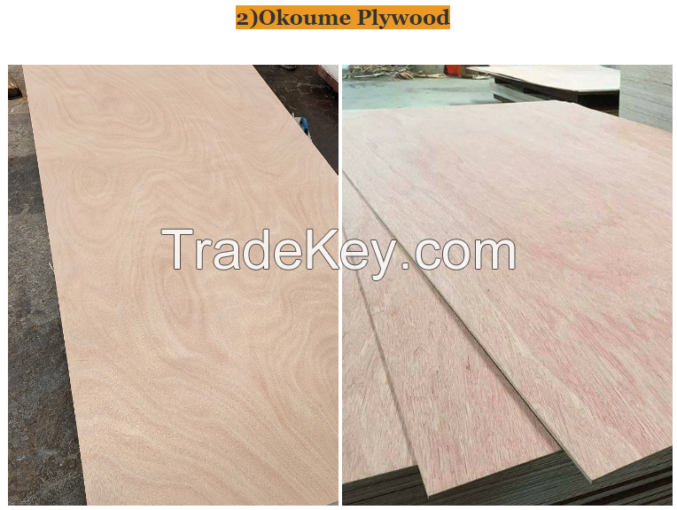 Factory Direct 18mm Commercial Plywood Sheet with Okoume Bintangor Pine Poplar Birch core