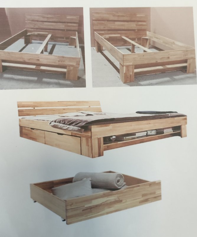 Double bed SARAH solid oak