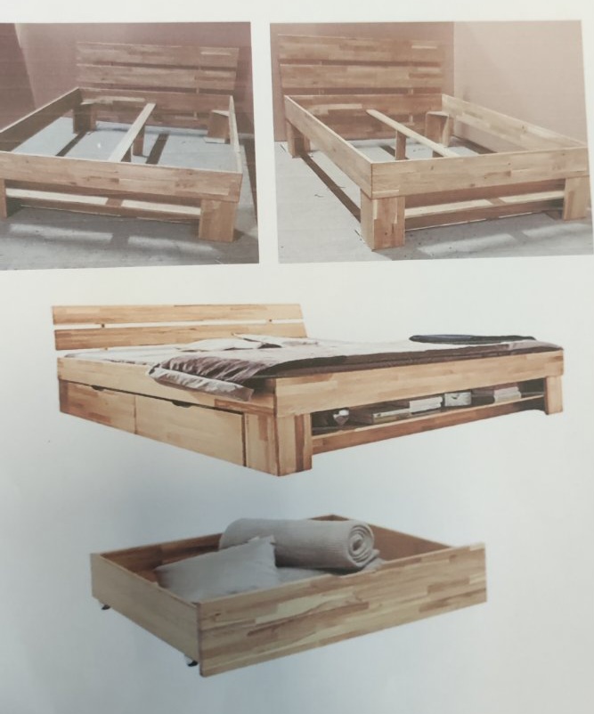 Double Bed Sarah Solid Oak