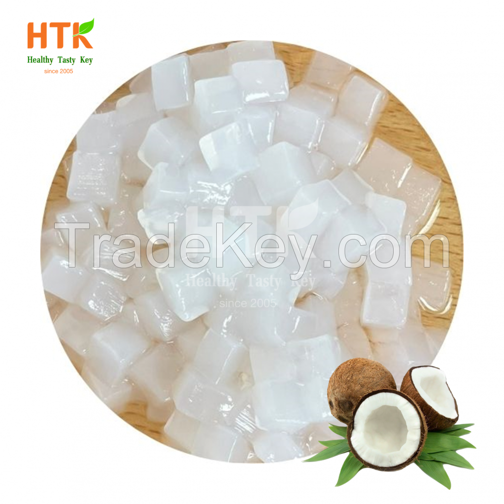 Hot trending 2024 Nata De Coco in Syrup Coconut Jelly for Food and Beverage made by HTK Food Factory in VietNam