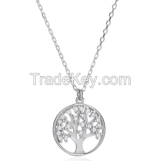 925 silver jewelry tree of life pendant 925 adjustable chain
