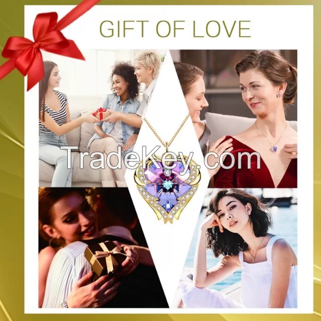 Best Italian Quality Jewelry Gold Plated Silver Heart Pendant For Women