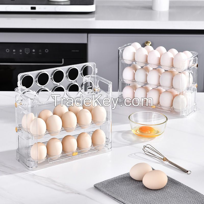 Auto-back 3layers Fridge Egg Rack