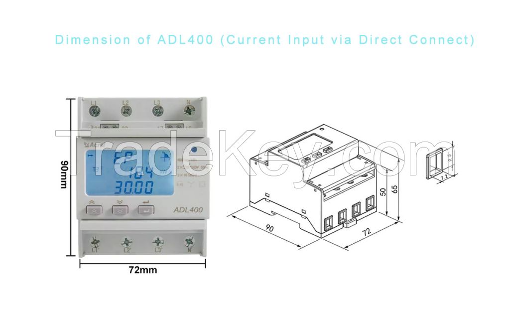 Acrel Din Rail ADL400 kwh Meter Three Phase Smart Power Consumption Meter with Optional Digital and RS485 Port Factory Seller