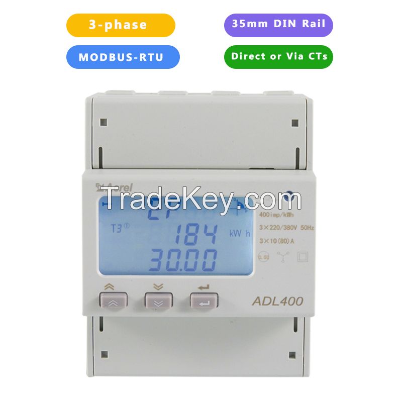 Acrel Din Rail ADL400 kwh Meter Three Phase Smart Power Consumption Meter with Optional Digital and RS485 Port Factory Seller