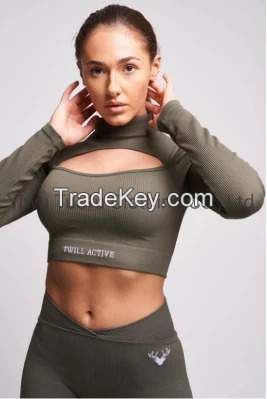 Ladies Seamless sports wear sport crop top gym wear yoga wear fitness active wear