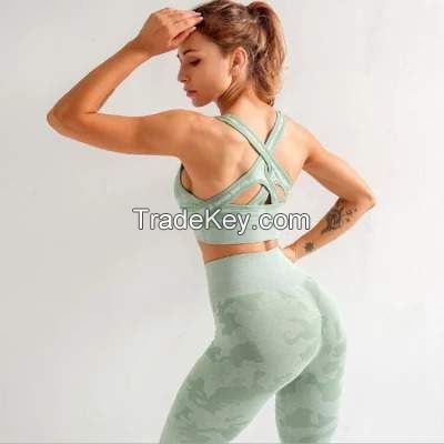 Ladies Seamless Sports Wear Gym Wear Yoga Wear Fitness active Wear  sport Crop Top