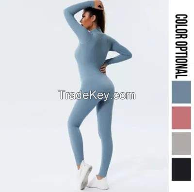 Ladies dress bodysuit jumpsuit sportswer fitness wear active wear sport top seamels dress