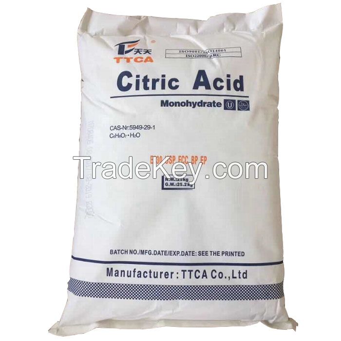 Food Grade Acidity Regulators Citric Acid Monohydrate Anhydrous Citric Acid