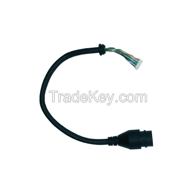 001 Mx1.25-8Pin Rj45 Mother Wiring Harness With Connector Detail At Both Ends Of Line End For IP Camera Cable