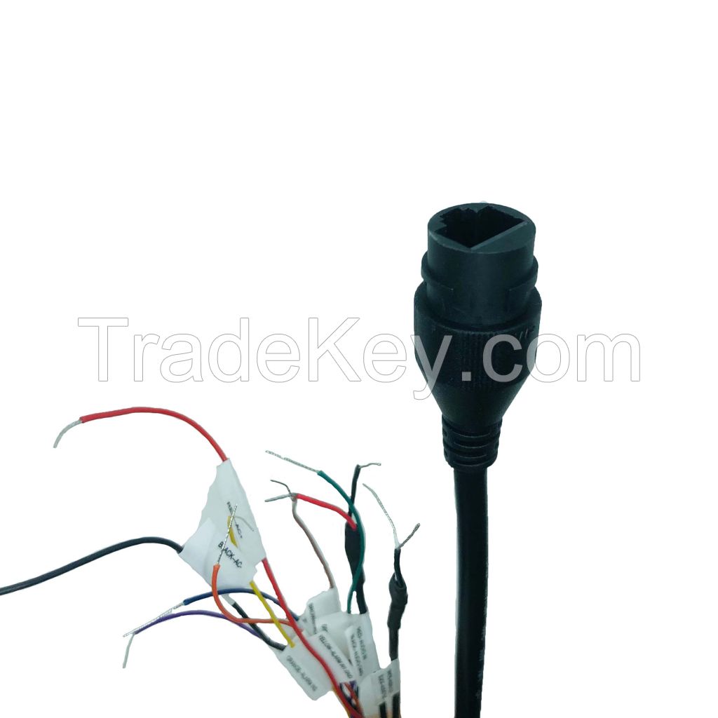 003 RJ45F Snap-On Type Rubber Core Wiring Harness With Connector Detail At Both Ends Of Line End For IP Camera Cable