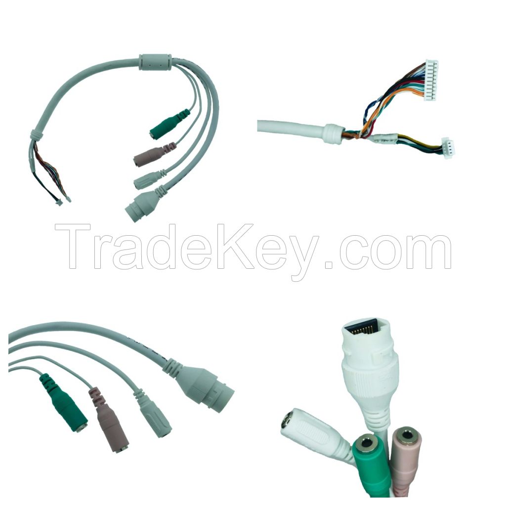 002 MX1.25-10Pin Rj45 Mother Wiring Harness with Connector Detail at Both Ends of Line End For IP Camera Cable