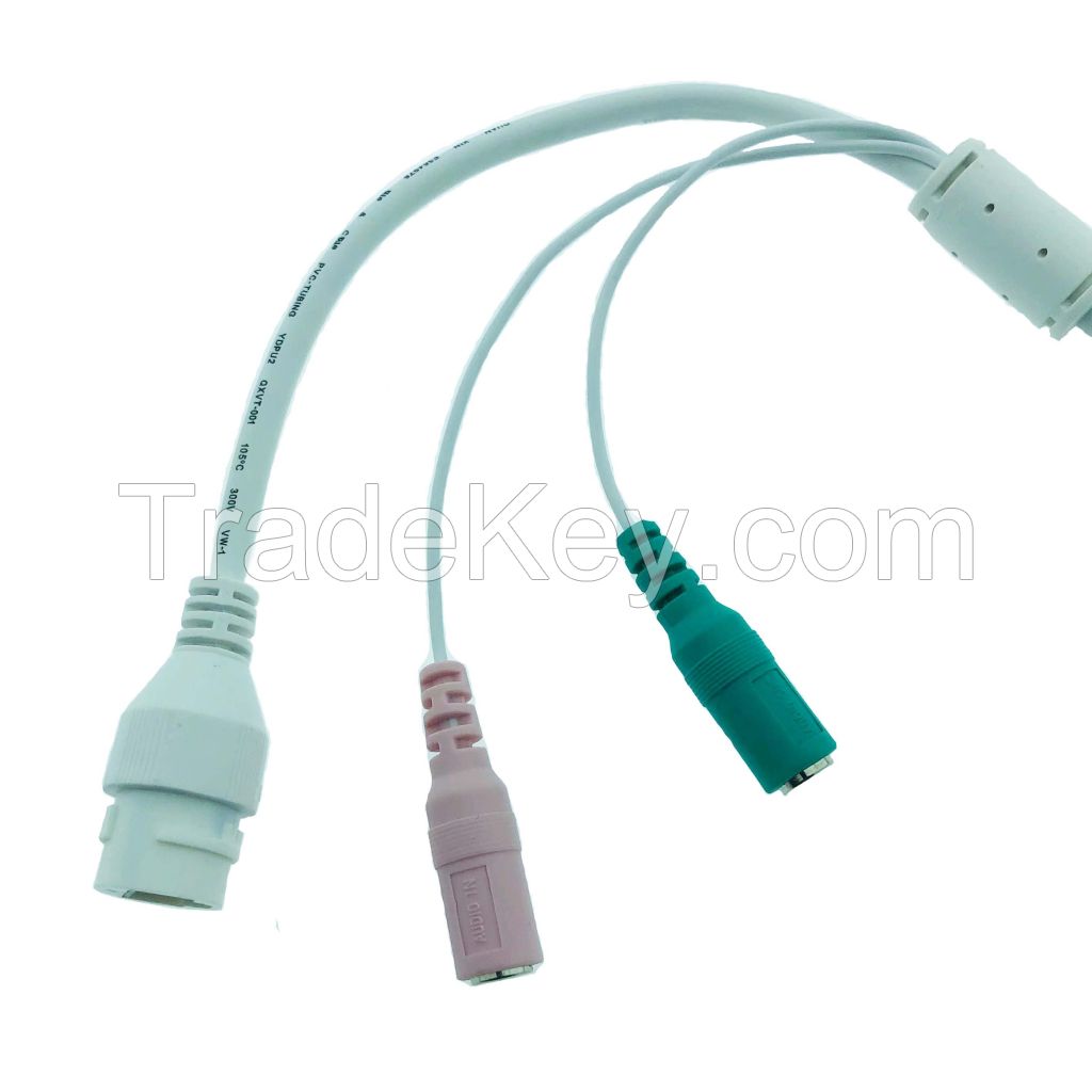 016 Waterproof Cable RJ45C 8P8C DC3.5 Stereotypes Base*2 To MX1.25-10PIN/ SH1.0-4PIN Wire Harnesses Cable Assembly for Outdoor Cameras Traffic Monitoring